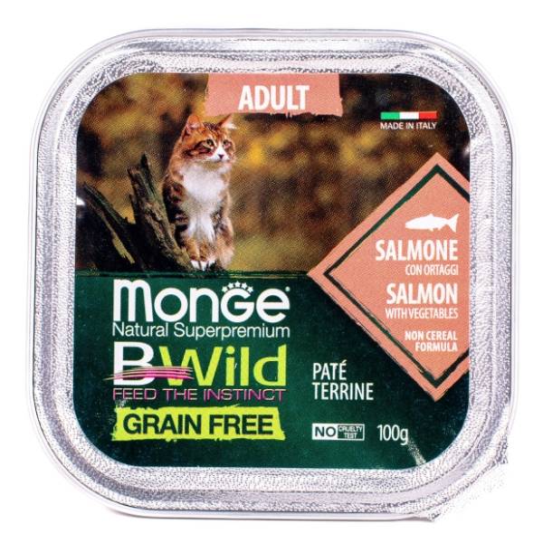 MONGE BWild pašteta za mačke losos i povrće 100g