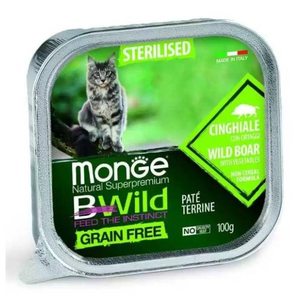 MONGE Bwild pašteta za sterilisane mačke divlja svinja 100g