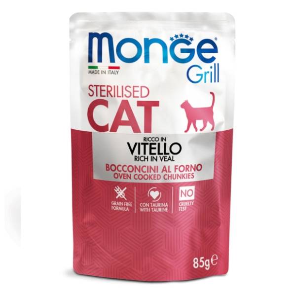 MONGE Grill sos za sterilisane mačke govedina 85g
