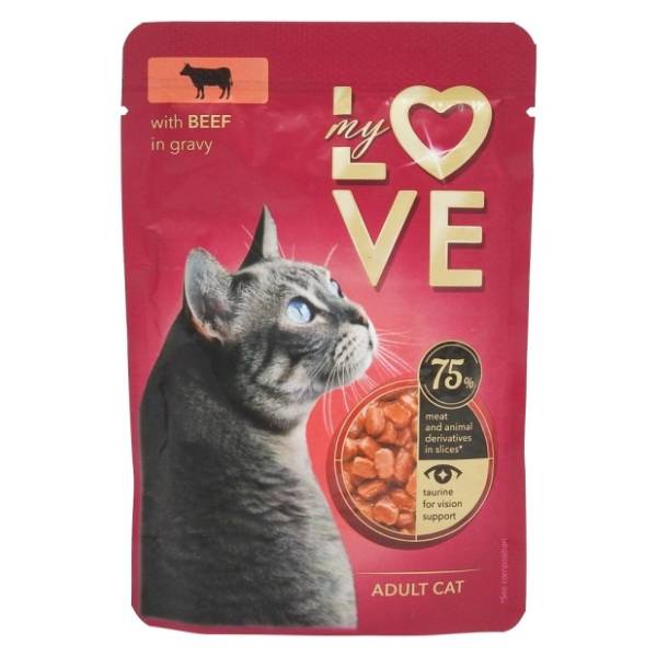 MY LOVE hrana za mačke govedina u sosu 85g
