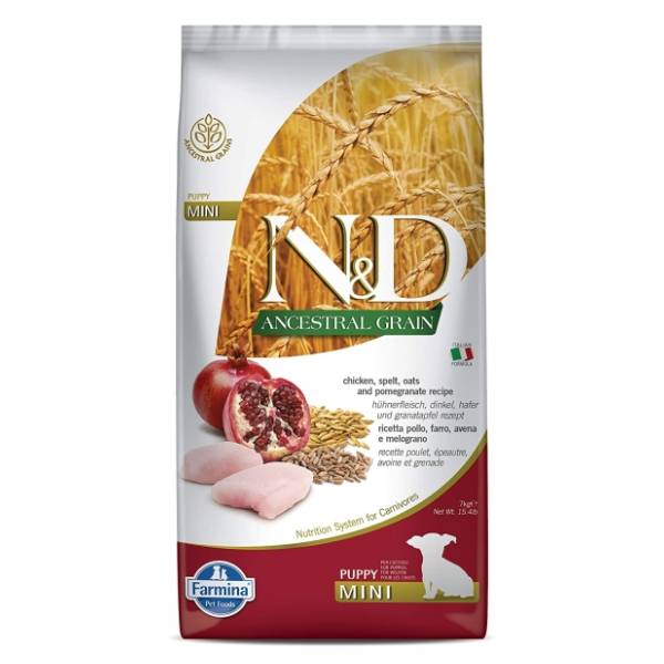 N&D Ancestral grain mini puppy piletina i nar 7kg