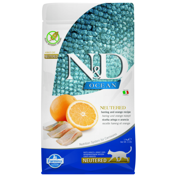 N&D Neutered hrana za mačke herring & orange 1,5kg