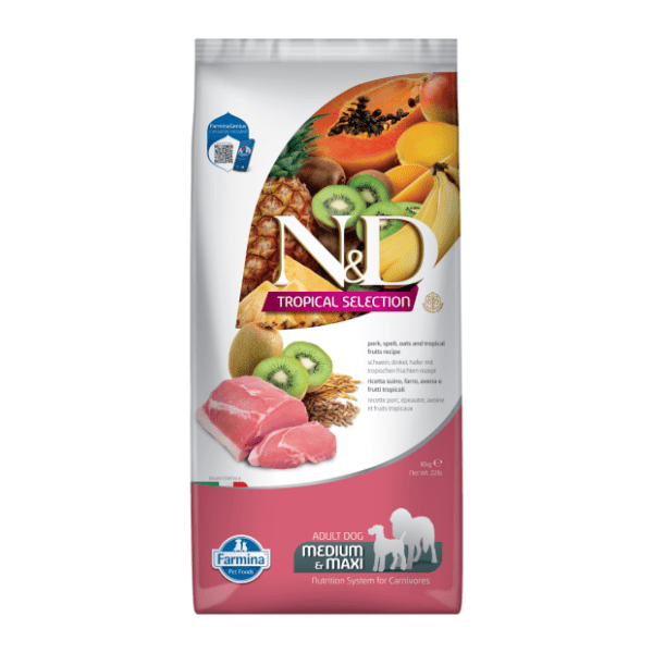 N&D Tropical pork medium&maxi hrana za pse 10kg