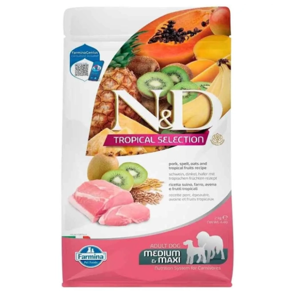 N&D Tropical pork medium&maxi hrana za pse 2kg