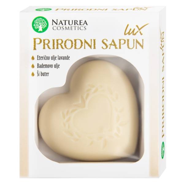 NATUREA lux sapun bademovo ulje i ši buter u obliku srca 105g