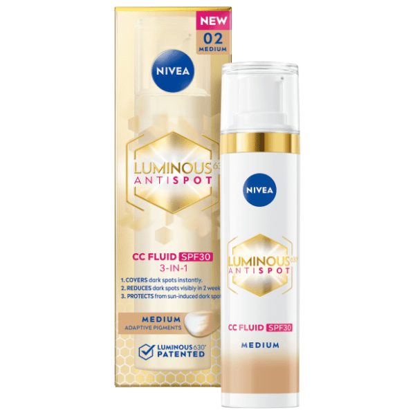 NIVEA Luminous 630 antispot CC 3in1 fluid za lice SPF30 02 medium 40ml