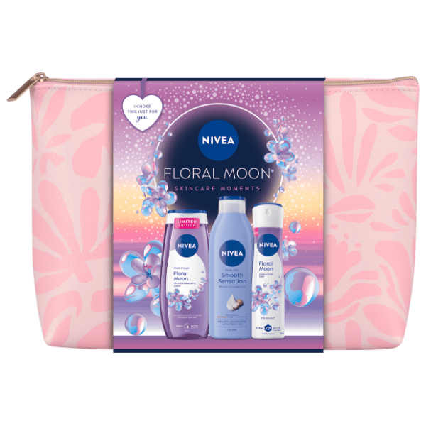 NIVEA set Floral moon bag (kupka, mleko za telo i dezodorans)