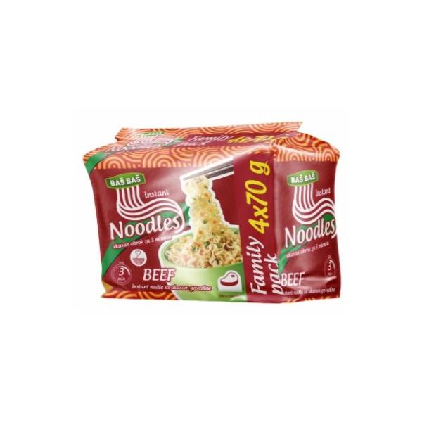 Nudle BAŠ BAŠ ukus govedine 4x70g