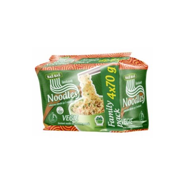 Nudle BAŠ BAŠ ukus povrća 4x70g