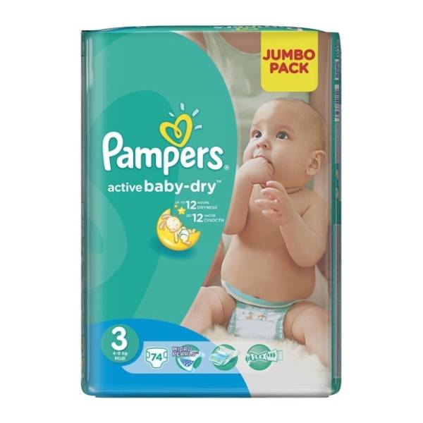 PAMPERS pelene active baby 3 74kom