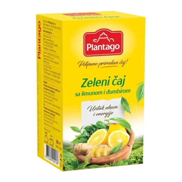 PLANTAGO zeleni čaj sa limunom i đumbirom 30g