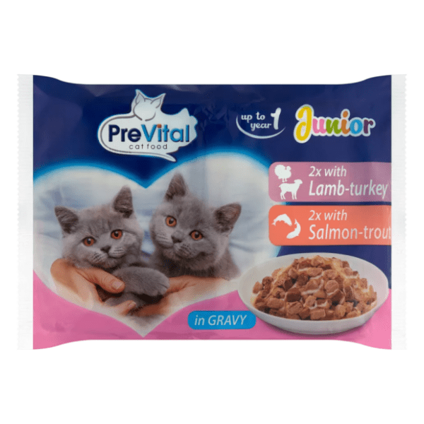 PREVITAL Junior hrana za mačke jagnjetina i ćuretina 4x100g