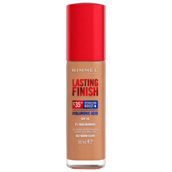 RIMMEL Lasting finish 35h tečni puder SPF20 302 warm olive