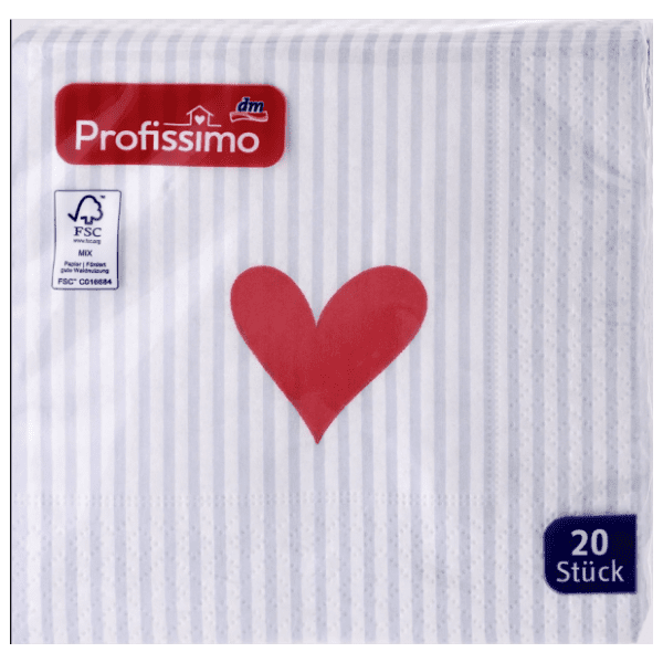 Salvete PROFISSIMO Srce 3sloja 20kom