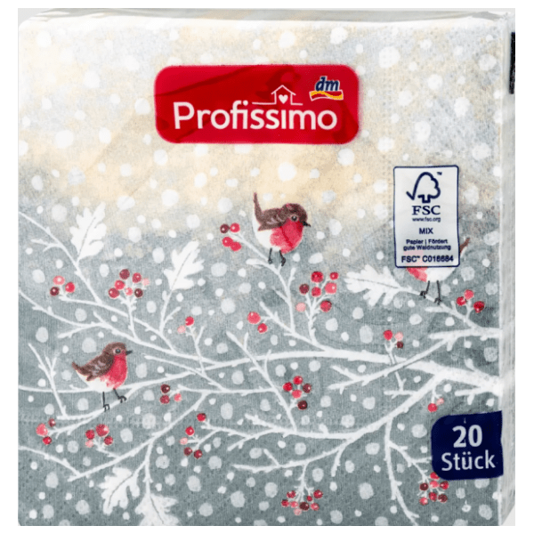 Salvete PROFISSIMO Zimske ptice 3sloja 20kom