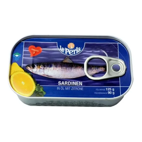 Sardine LA PERLA u ulju sa limunom 125g
