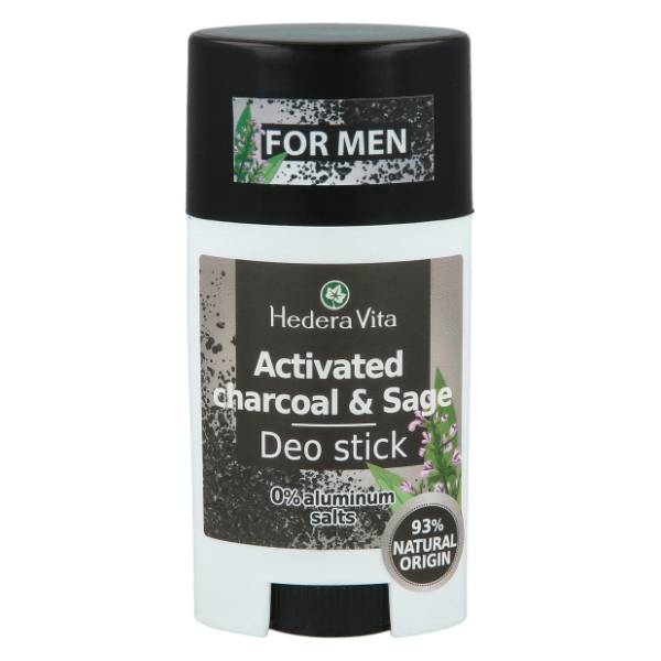 Stik HEDERA VITA Men activated charcoal & sage 50g