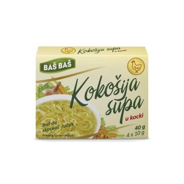 Supa BAŠ BAŠ kokošija u kocki 4x10g