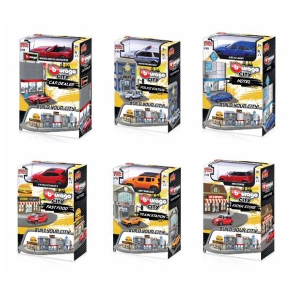 Fire City set sa vozilom 1:43 BURAGO (više vrsta) 1kom