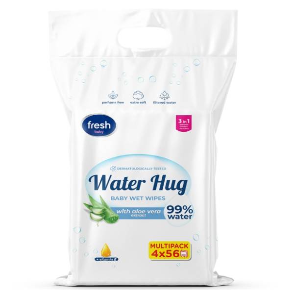Vlažne maramice FRESH water hug 4x56kom