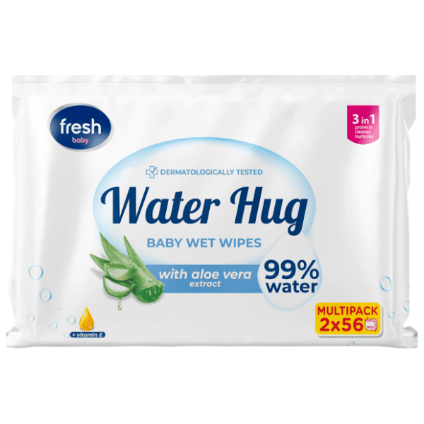 Vlažne maramice FRESH water hug 99% vode 2x56kom