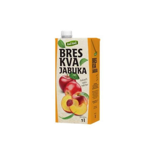 Voćni sok BAŠ BAŠ breskva jabuka sa zaslađivačem 1l