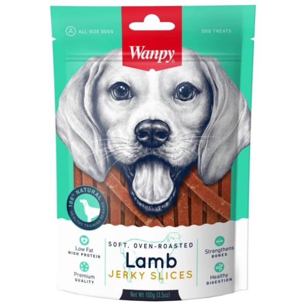 WANPY poslastica za pse soft lamb jerky slices 100g