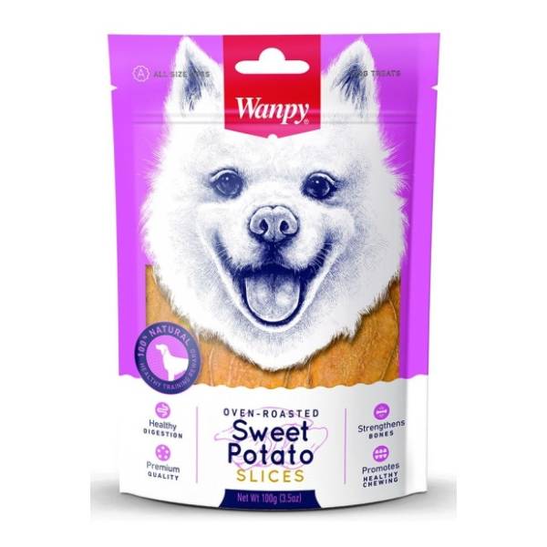 WANPY poslastica za pse sweet potato slices 100g