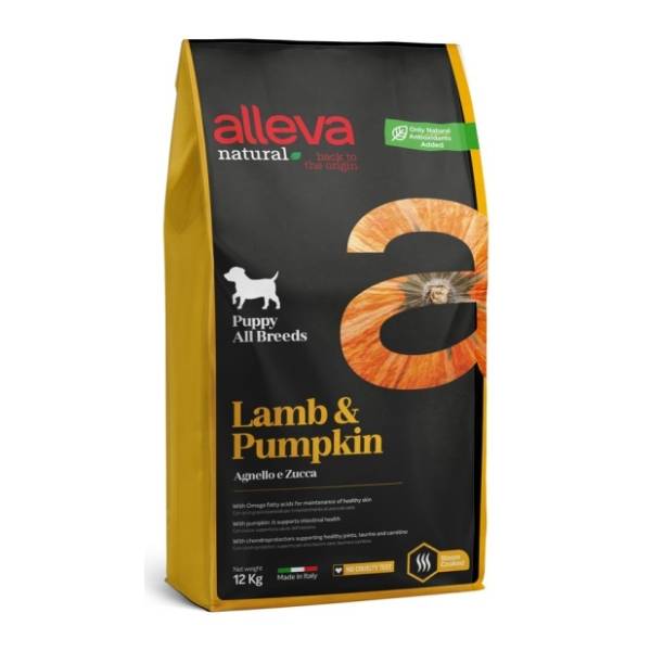 ALLEVA Natural puppy hrana za pse jagnjetina i bundeva 12kg