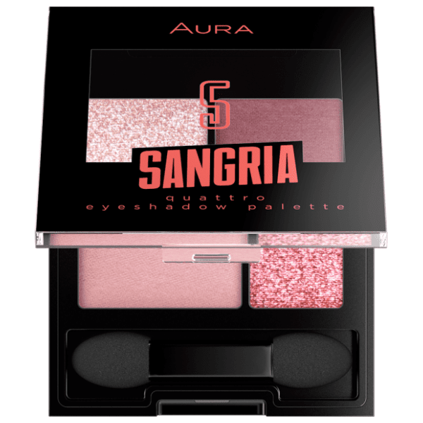 AURA Quattro paleta senki za oči 5 sangria