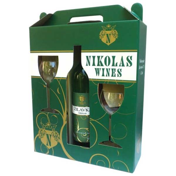 Belo vino NIKOLAS 0,75l + 2 čaše
