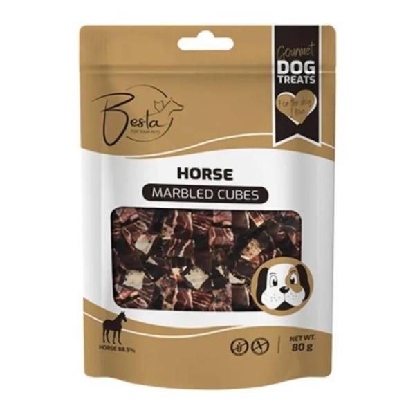 BESTA Marbeled cubes poslastica za pse konjsko meso 80g