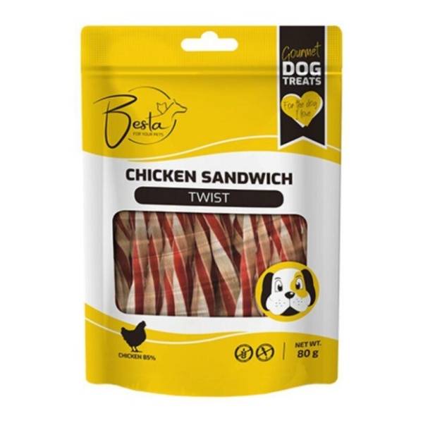 BESTA Sandwich twist poslastica za pse piletina 80g