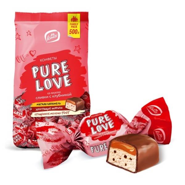 Bombone KONTI Pure love jagoda 500g