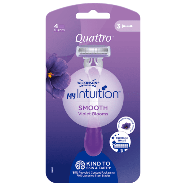 Brijač WILKINSON Quattro violet bloom 3kom