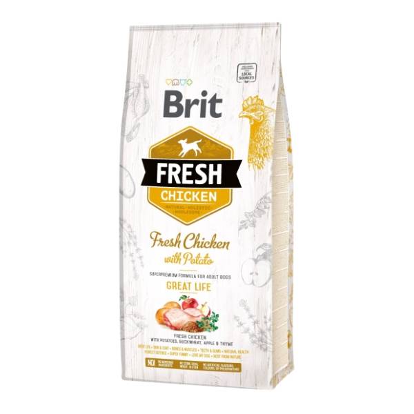 BRIT Fresh adult great life hrana za pse piletina 12kg