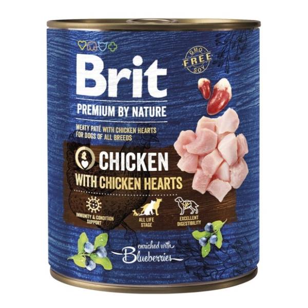 BRIT Premium by nature hrana za pse piletina i pileća srca 800g