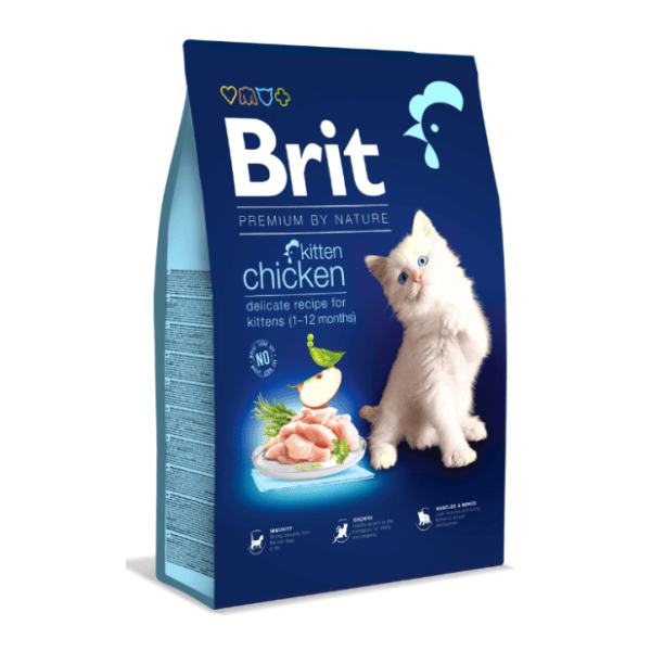 BRIT Premium by nature kitten hrana za mačiće piletina 8kg