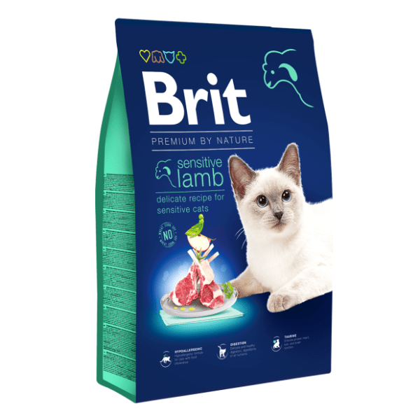 BRIT Premium by nature sensitive hrana za mačke jagnjetina 8kg