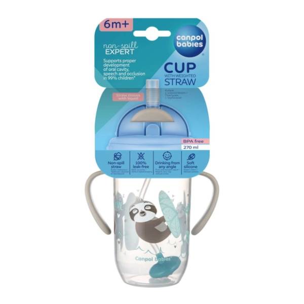 CANPOL BABIES No spill sportska šolja Exotic Animals 270ml siva