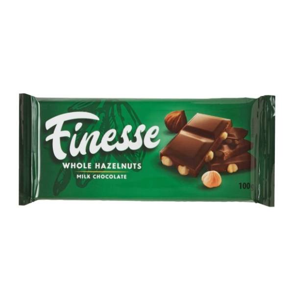 Čokolada FINESSE mlečna sa celim lešnikom 80g