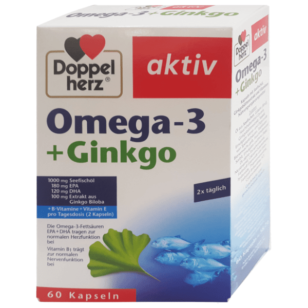 DOPPELHERZ Aktiv Omega-3 + ginkgo kapsule 60kom