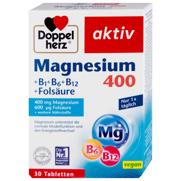 DOPPELHERZ Magnezijum 400+ folna kiselina 30kom