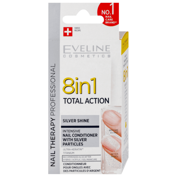 EVELINE Nail therapy 8u1 zaštitni lak za nokte silver shine