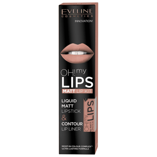 EVELINE Oh my lips set mat ruž i olovka za usne 01 neutral nude