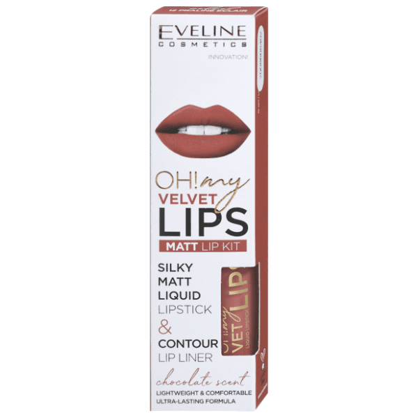 EVELINE Oh my lips set mat ruž i olovka za usne 12 praline eclair