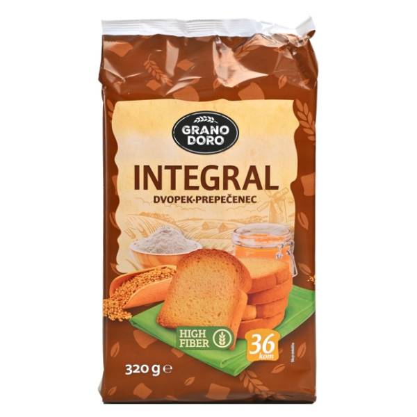 GRANO DORO Dvopek integrali 320g