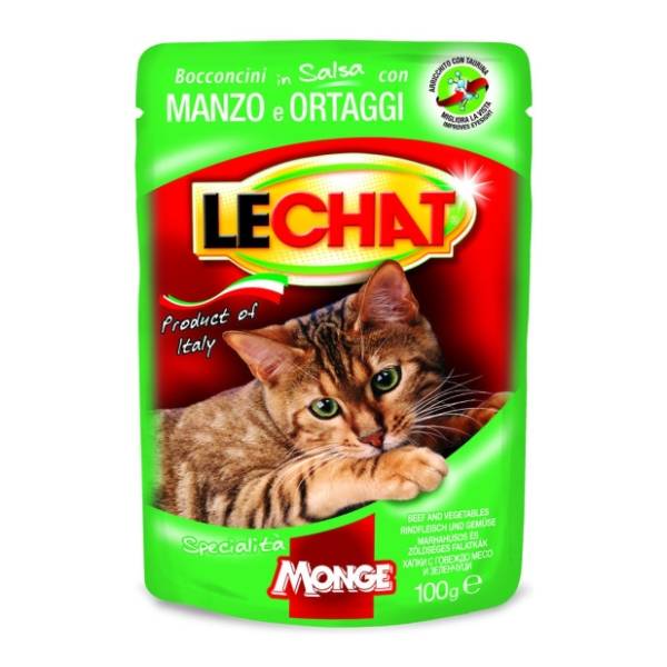 LECHAT hrana za mačke govedina i povrće u sosu 100g