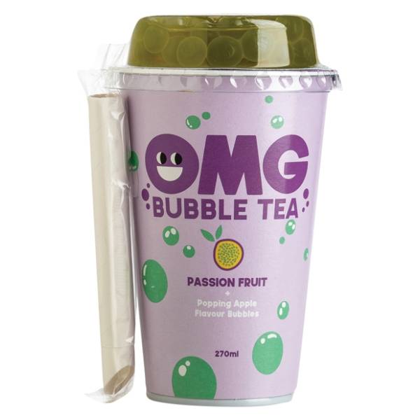 Ledeni čaj OMG Bubble tropsko voće sa zelenim jabukama i bobice 270ml