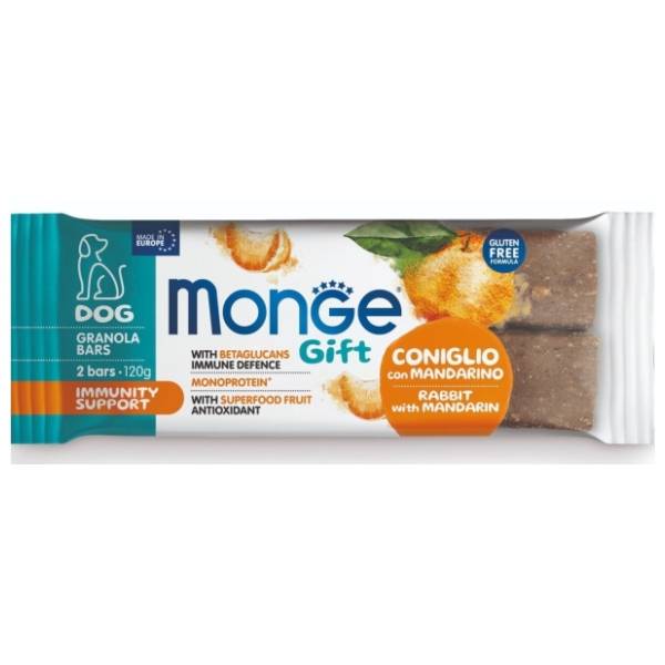 MONGE Gift immunity support poslastica za pse zečetina i mandarina 120g